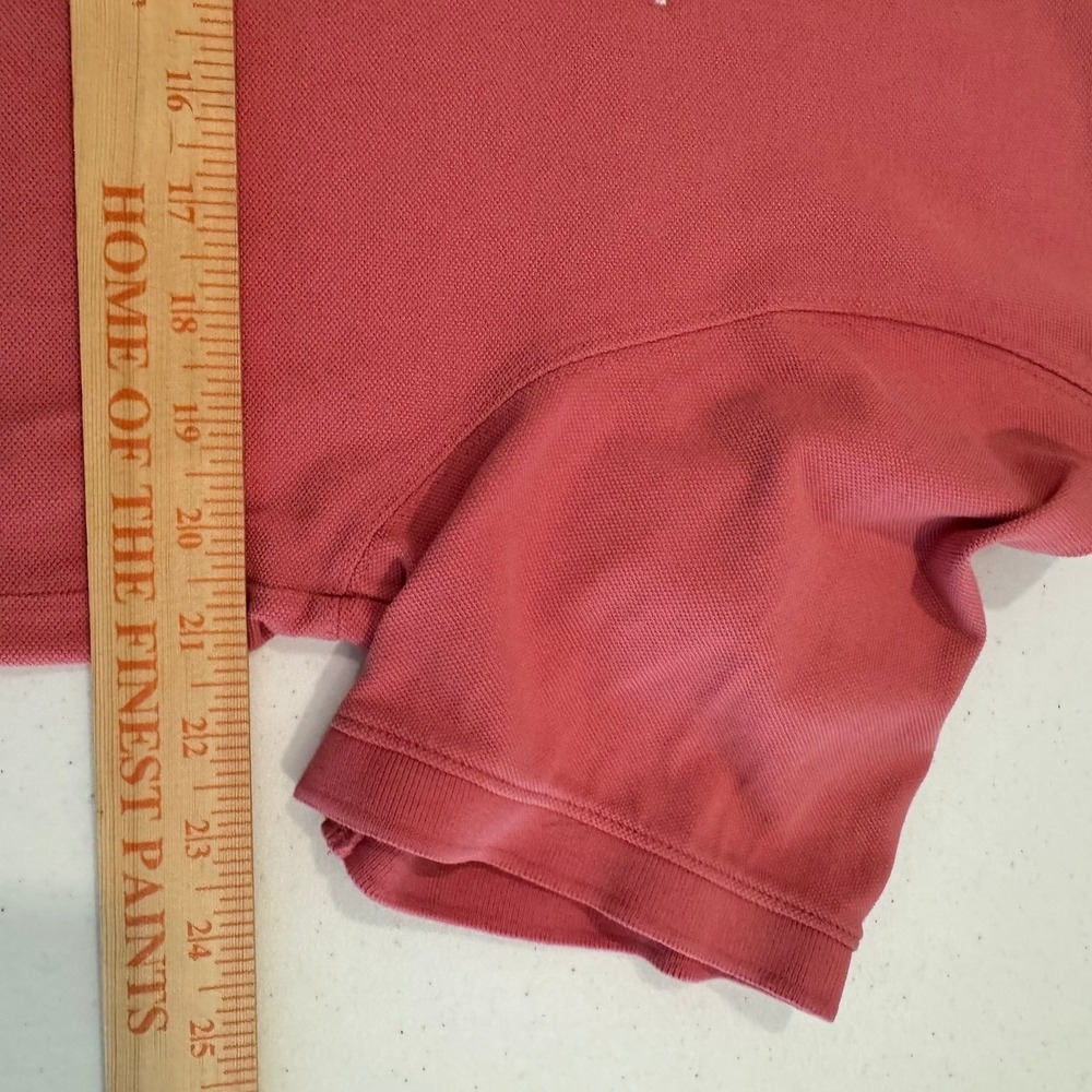 Vineyard Vines Mens Slim Fit Cotton Pique Polo Shirt Salmon Pink Large Logo - Picture 4 of 6
